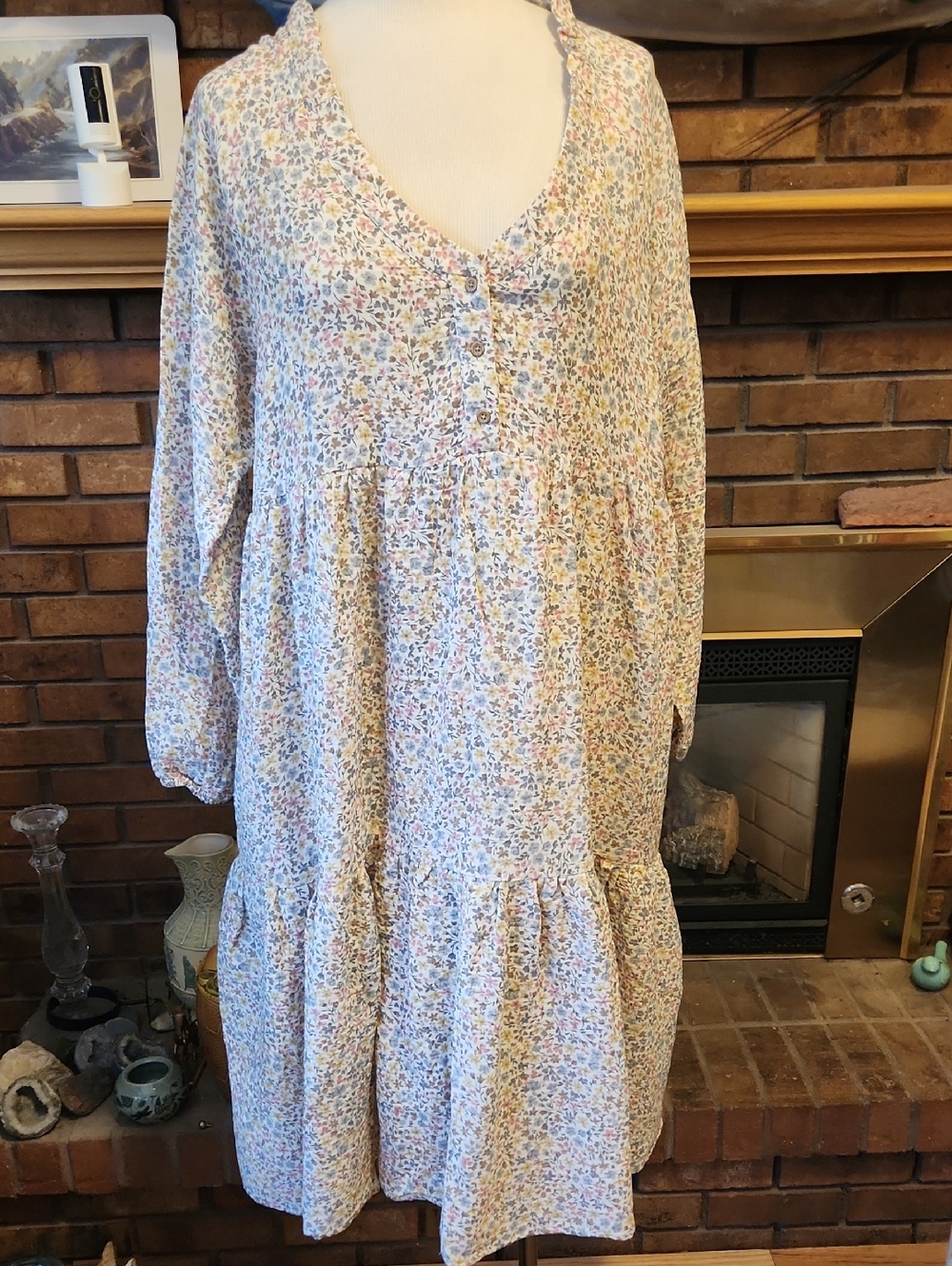 Carter's Little Planet Maternity Dress Calico Floral Size XXL 100% Cotton Spring